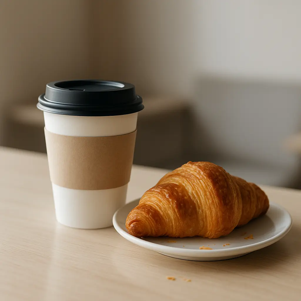 Elviteles kávé és péksütemény