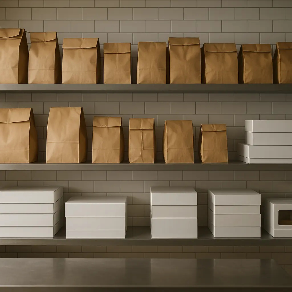 Nagyker pékségi csomagok polcon